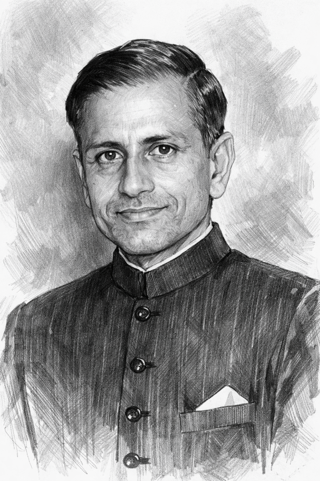 Sketch portrait of Matrika Prasad Koirala